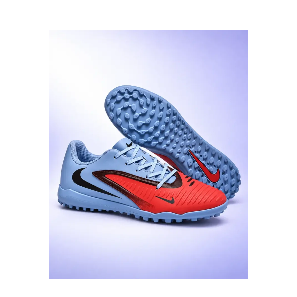 Botines Nike Mercurial celeste y coral